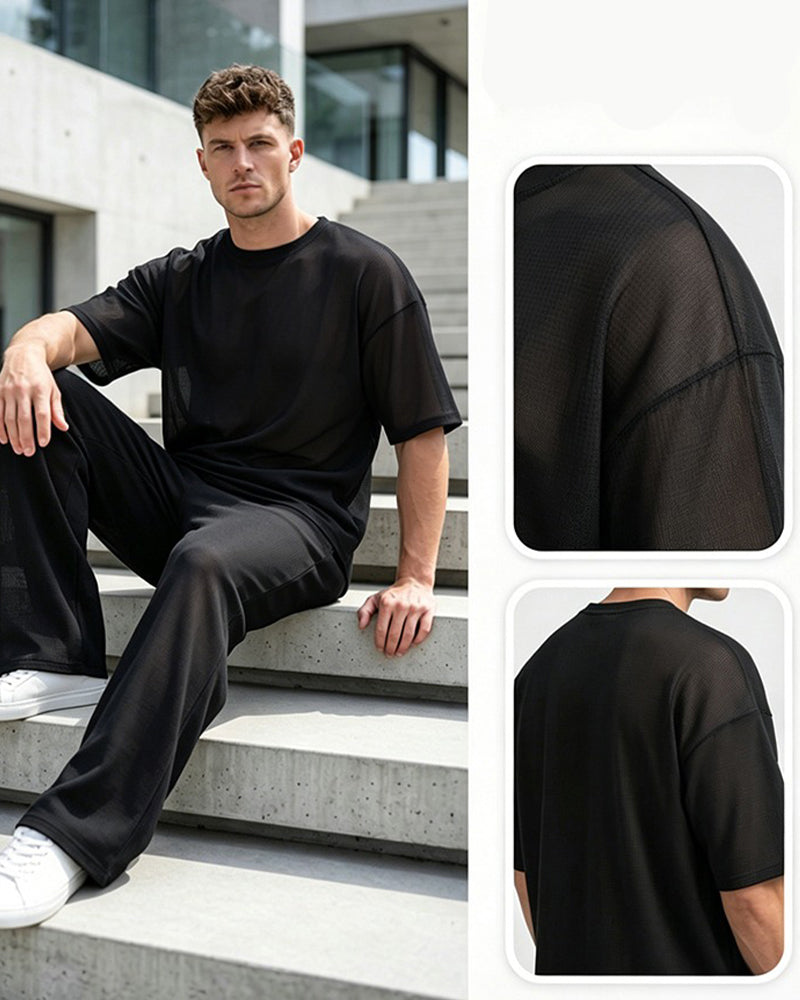 Ensemble Homme Décontracté Uni Manches Courtes
