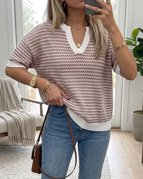 Pull Col V Tendance Décontracté