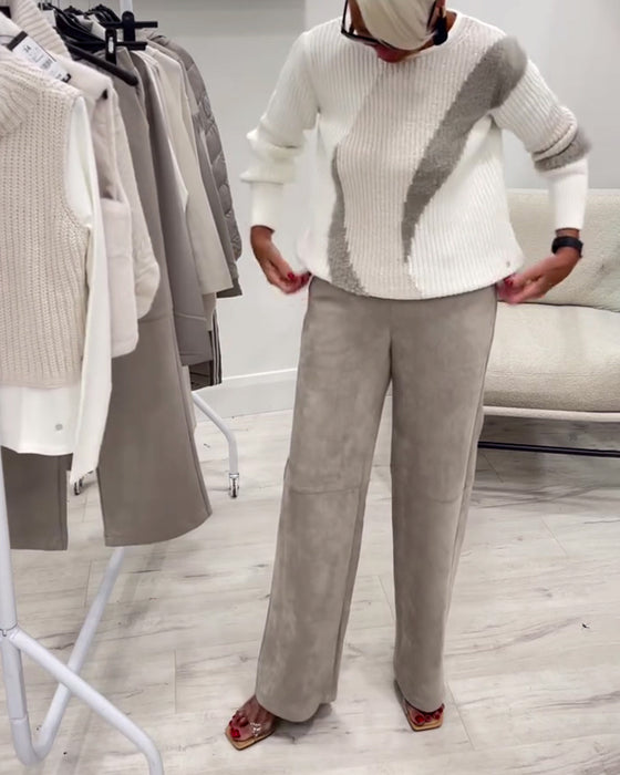 Pull Col Rond Confortable Décontracté