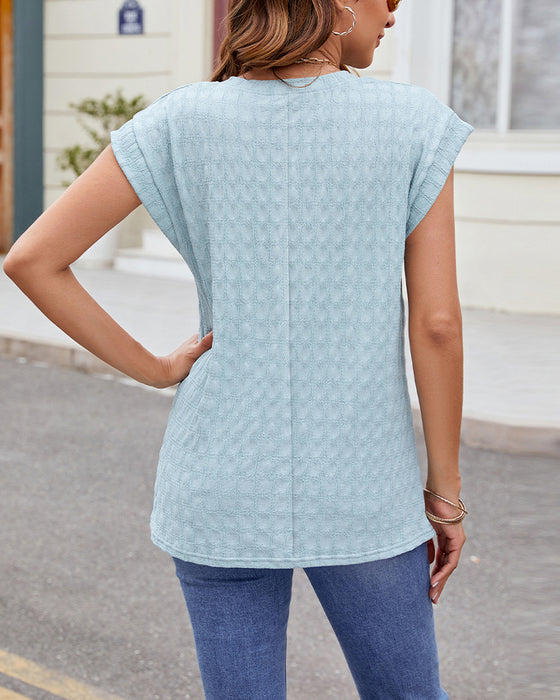 T-Shirt Col Rond Uni Manche Courte