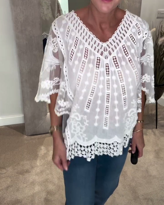 Blouse En V Élégant