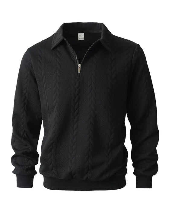 Hoodie Revers Demi Fermeture Éclair Décontracté