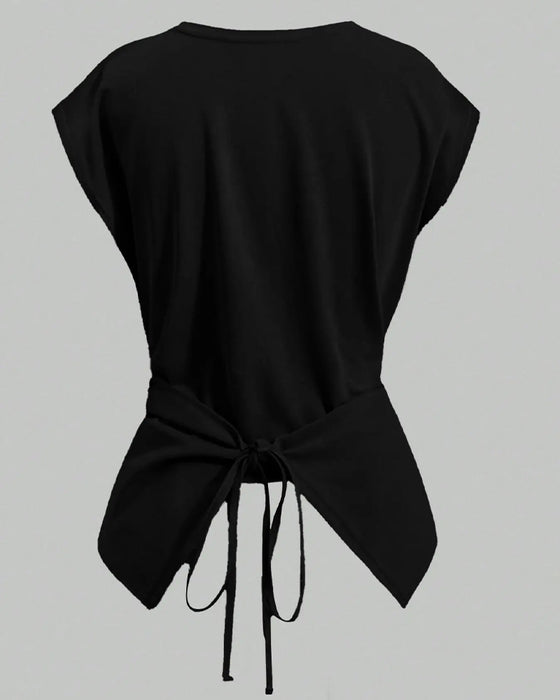 Haut A Ourlet À Bride Croisée Crop Top