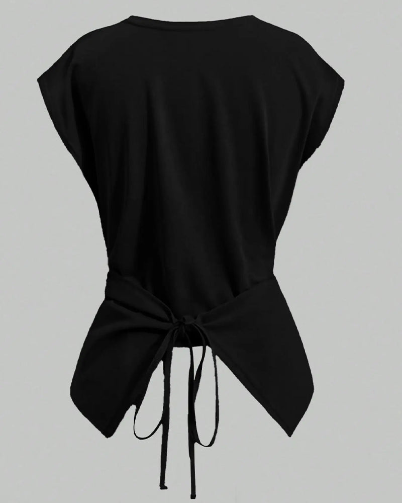 Haut A Ourlet À Bride Croisée Crop Top