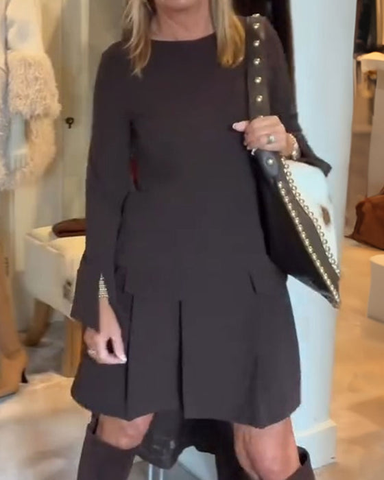 Robe Ourlet A Fente Poignets