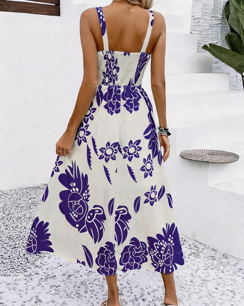 Robe Élégante Bretelle Imprimé