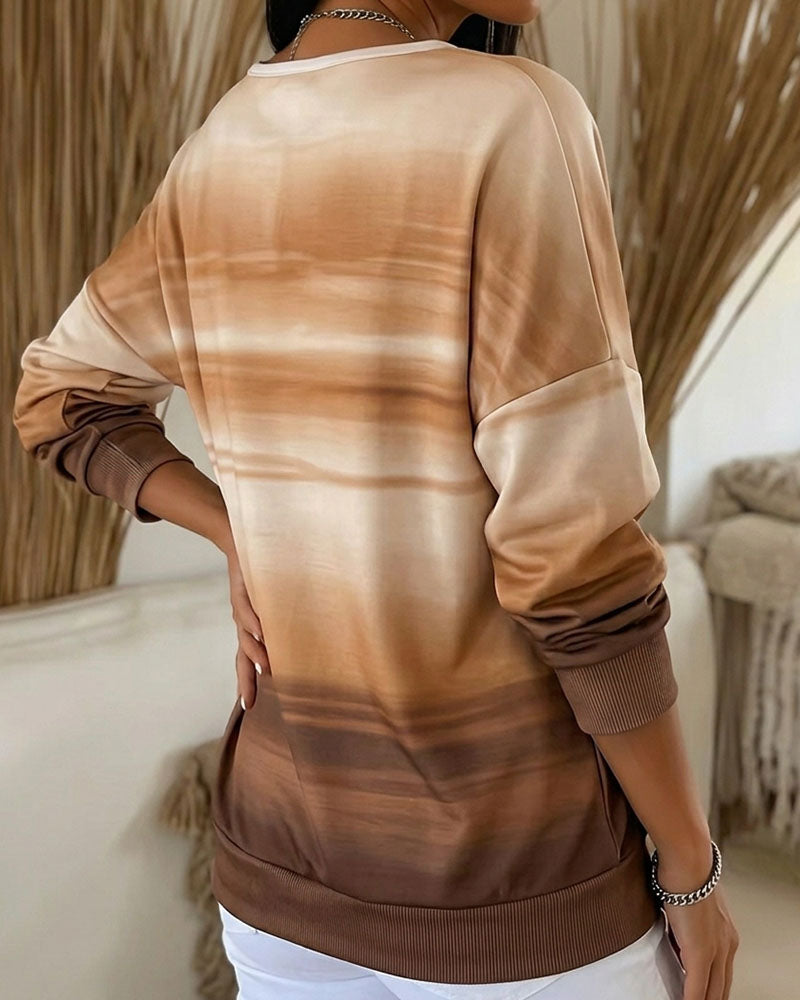 Sweatshirts Col V Manche Longue Ombre