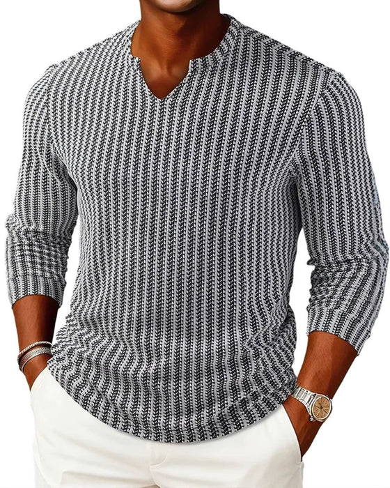 Top Rayé Manche Trois-Quarts Homme