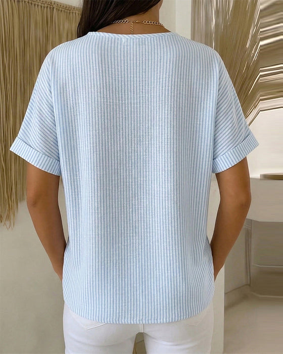 Blouse Col Rond Manche Courte