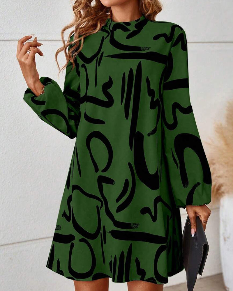 Robe Tendance Imprimé Géométrique Contrasté