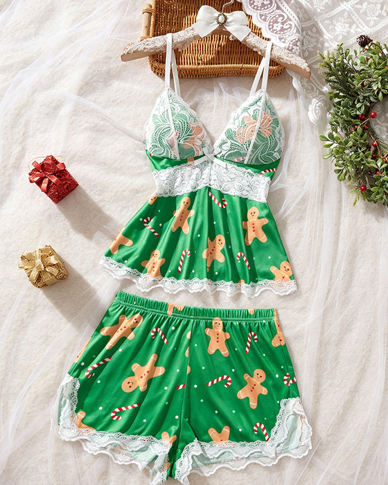 Ensemble Dentelle Patchwork Sexy Pyjama