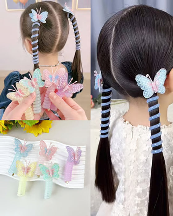 Élastiques Pour Cheveux En Fil Téléphonique Avec Papillon