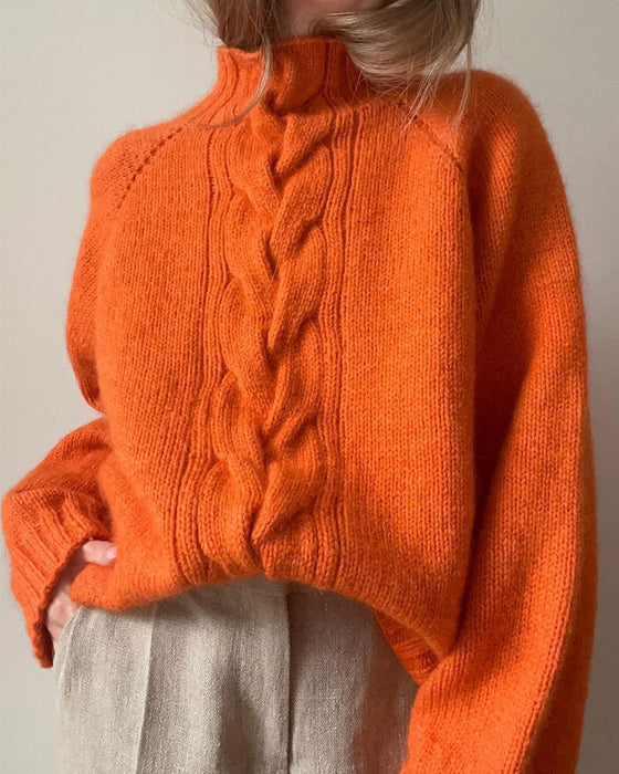 Pull Col Roulé Manche Raglan