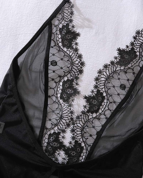 Lingerie Une-Pièce Transparente Dos Nu Avec Découpes