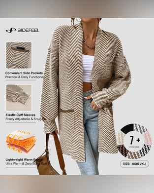 Cardigan Poches Long Pull