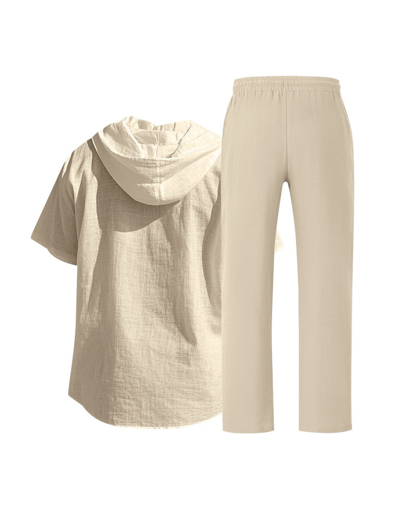 Ensemble Deux Pièces À Capuche Léger Pour Homme Pour Une Tenue Décontractée Estivale