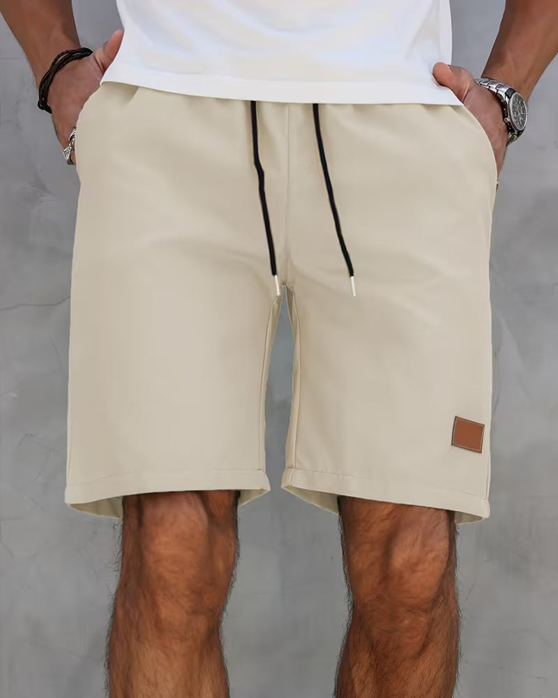 Short Cuir Étiquette Décontracté