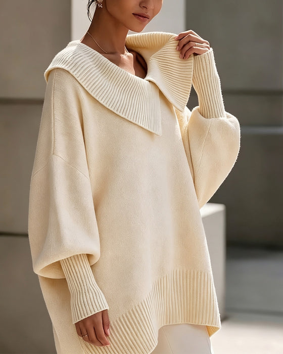 Pull Revers Irrégulier Uni