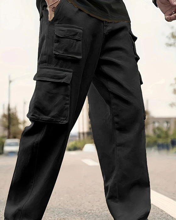 Pantalon Homme Multi-Poche Jambe Droite Cargo