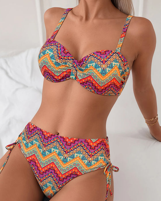 Maillot de Bain Style Ethnique Brassière Bretelles Séparées