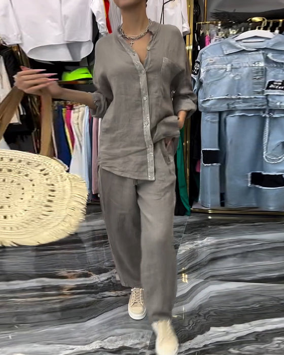 Costume Col Montant Poche Décontracté