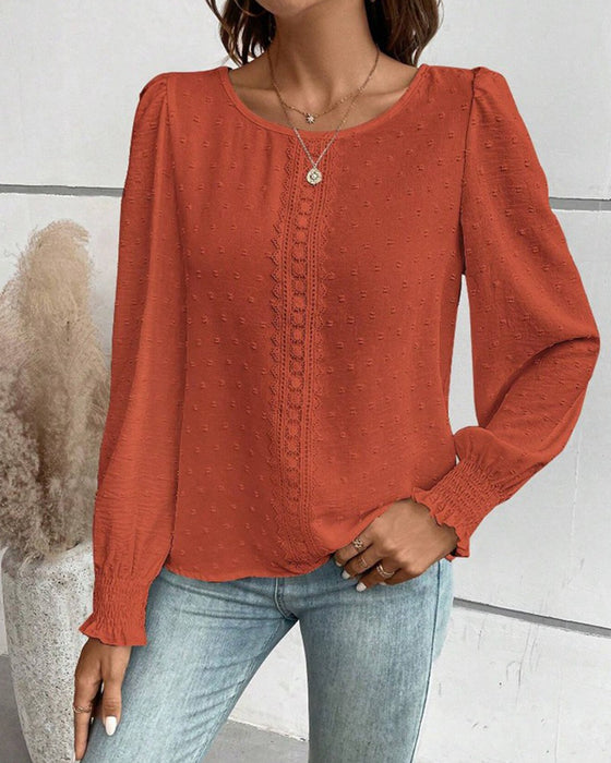 Blouse Simple Col Rond Uni