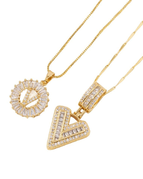 Colliers Lettre Initiale Pendentif 2 Paquet