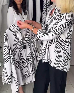 Haut décontracté plissé à imprimé contrasté