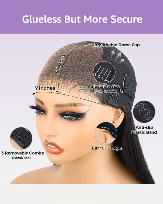 Perruques Pré-Soyeuses Lisses Faciles À Porter Sans Colle