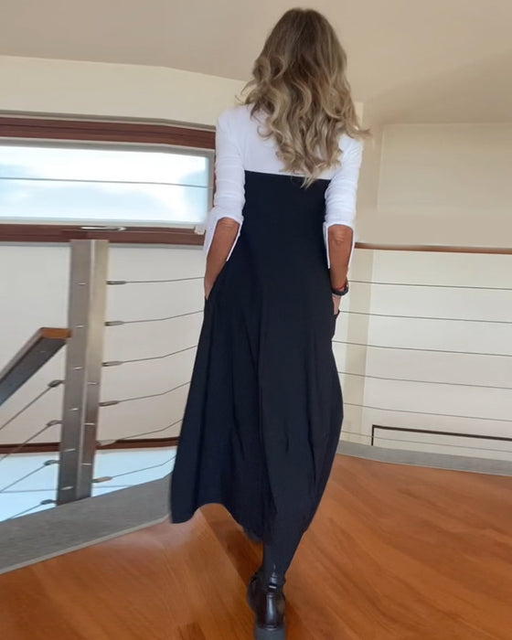 Jupe à poches zippées de couleur unie à la mode