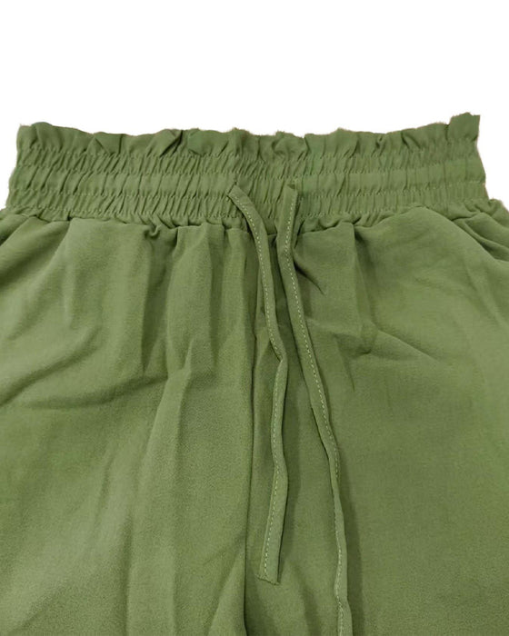 Pantalon Cordon Décontracté Jambe-Large