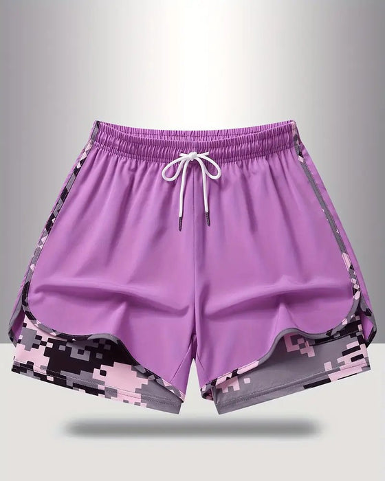 Short Cordon de Serrage Camo Patchwork Anti-Exposition