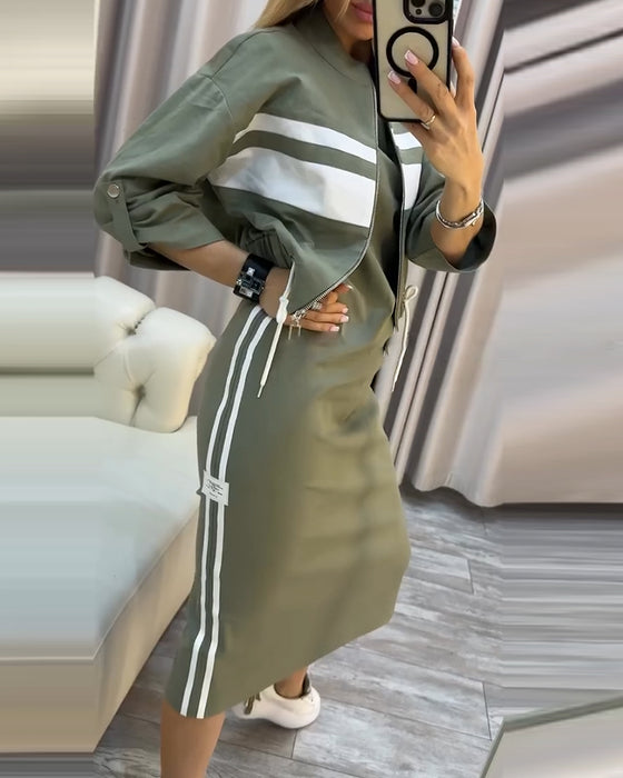 Ensemble veste décontractée sans manches et robe