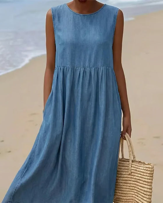 Robe Sans Manches Décontractée Jean