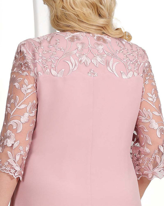 Robe décontractée ample en mousseline brodée