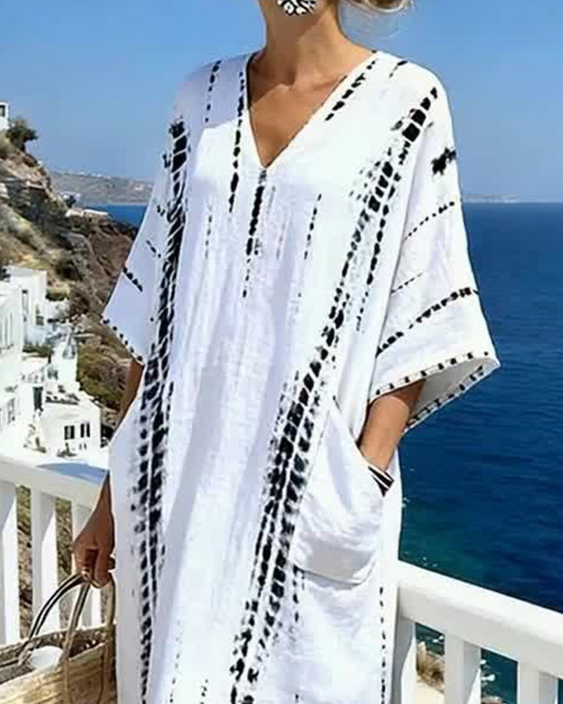 Robe Bohème Fluide À Col En V