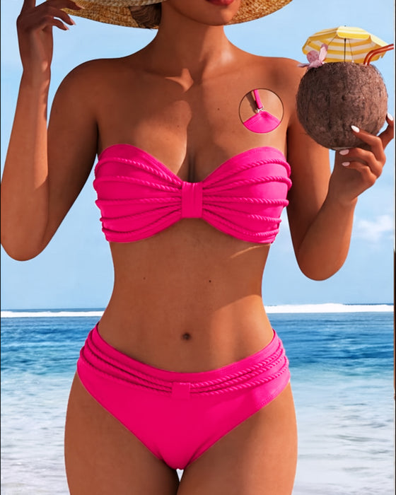 Bikini Unicolore Nuque Nouée