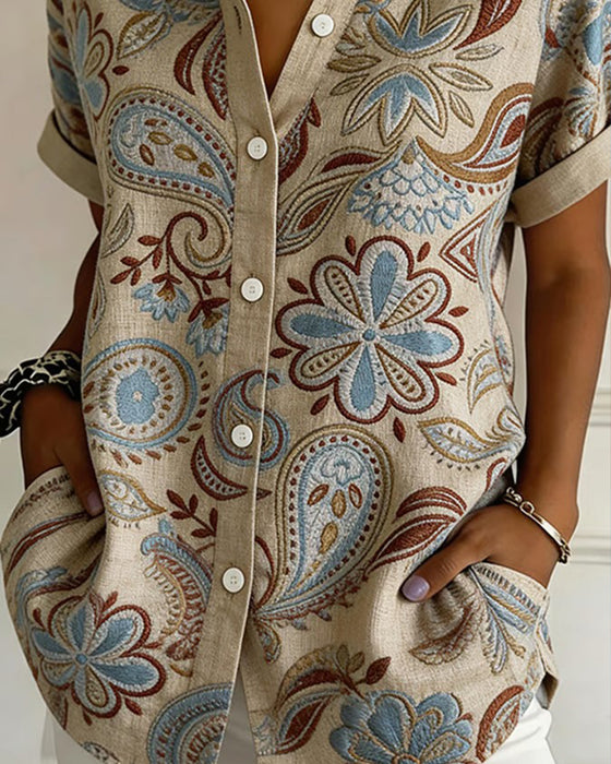 Chemise Motif Paisley Revers