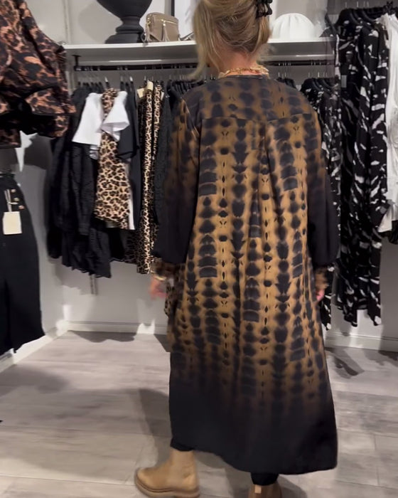 Robe dégradée manches longues col V