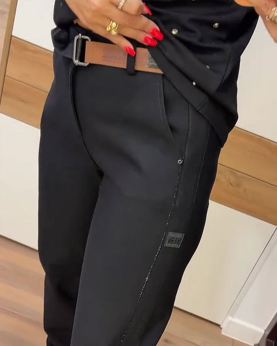 Pantalon Fuselé Poche Court