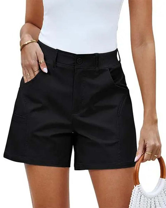 Short Avec Poche Bouton Unie