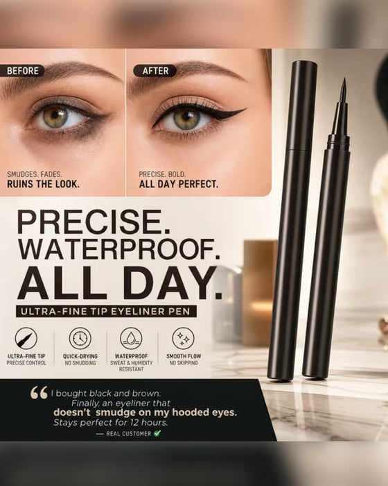 Eyeliner Liquide Imperméable Pointe Ultra-Fine Séchage Rapide