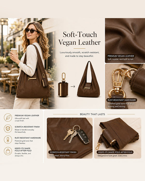Sac Transformable Charm – Tote En Cuir Vegan Élégant & Charm Porte-Clés