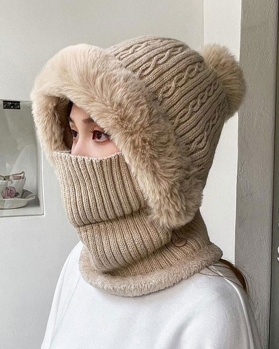 Bonnet Et Écharpe Tricotés Tout-En-Un