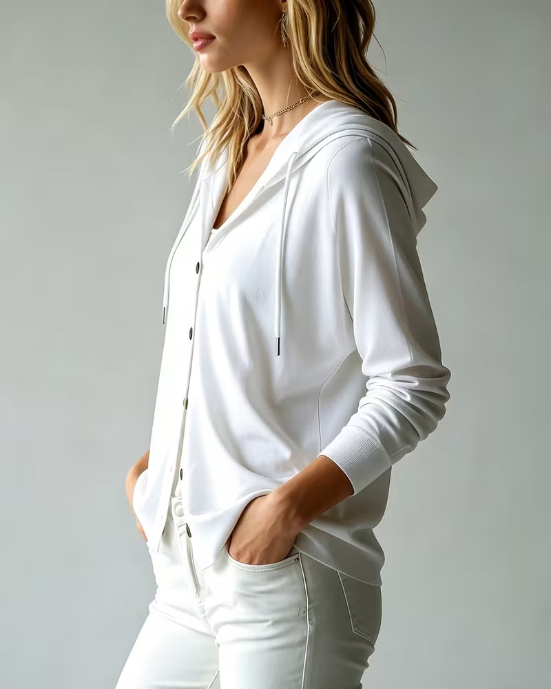 Cardigan À Capuche Tricoté