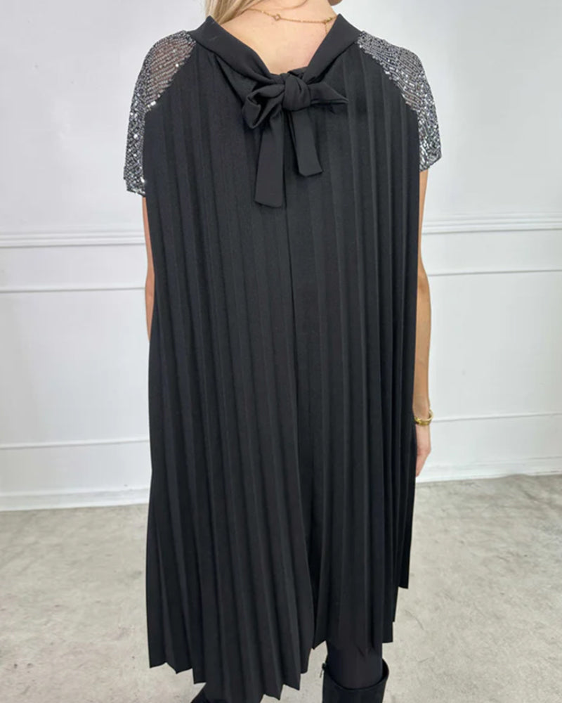 Robe Tendance À Manches Courtes Et Style Accordéon