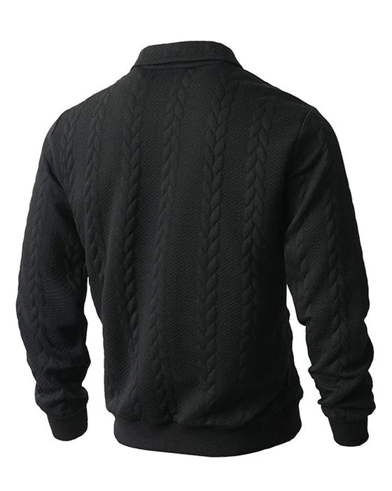 🔥Offres Spéciales – Pull Décontracté À Demi-Zip En Maille Torsadée Pour Homme
