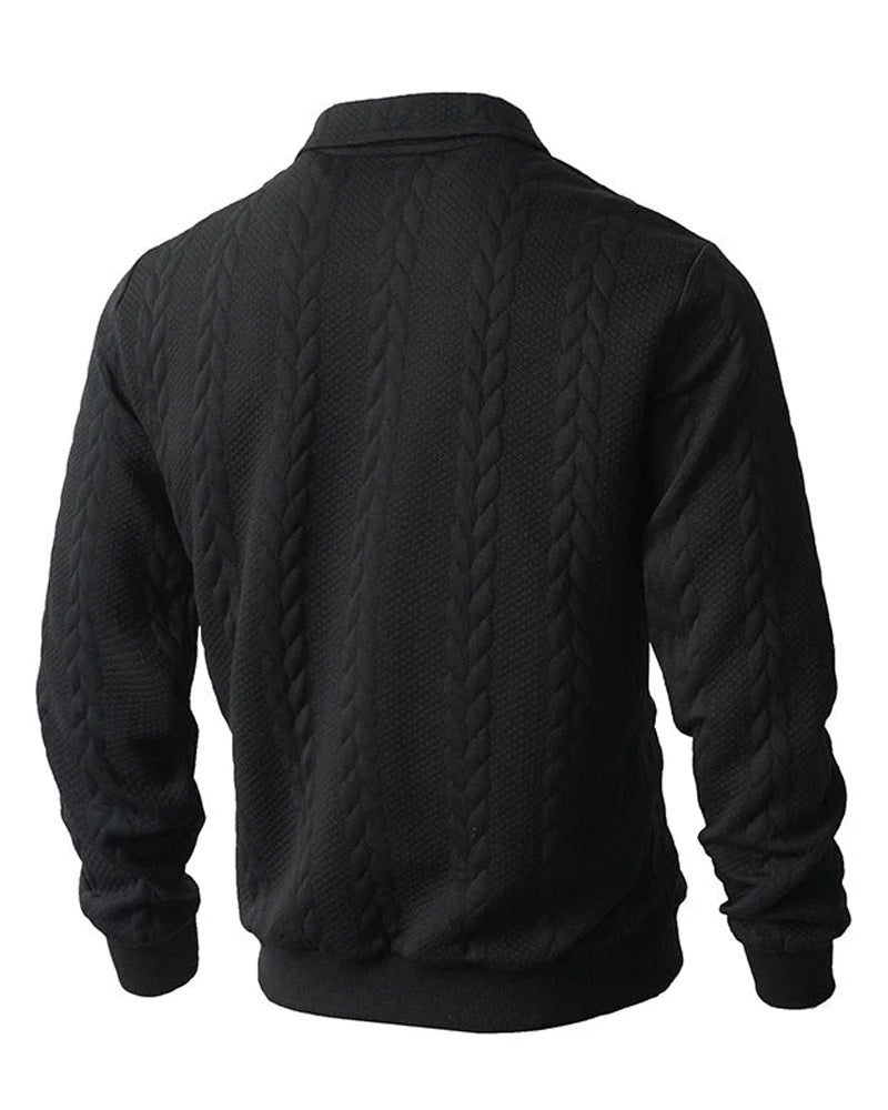 🔥Offres Spéciales – Pull Décontracté À Demi-Zip En Maille Torsadée Pour Homme