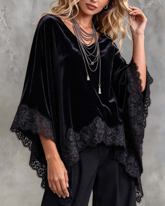 Haut Manche Cloche Dentelle Cape