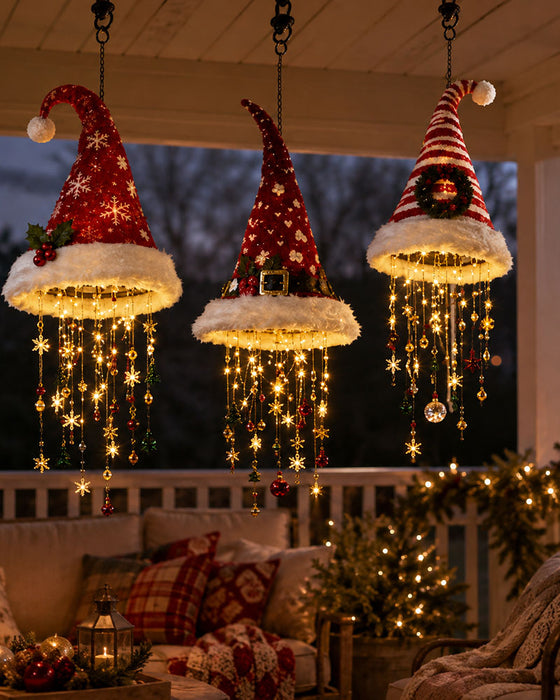 🎅 Chapeau De Père Noël Lumineux Lustre Suspendu🎄